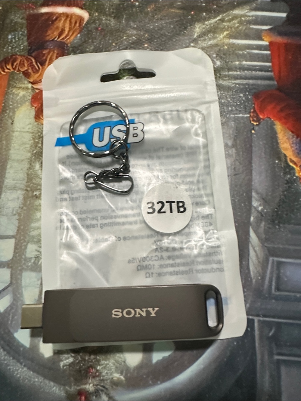 Sony Black USB-C Flash Drive with Keyring